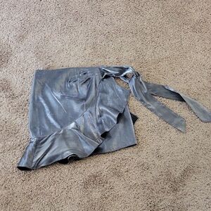 Cinq a Sept Metallic Silver Skirt